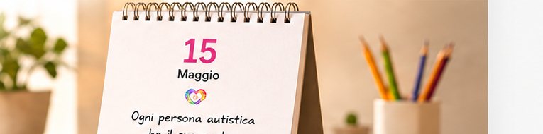 Calendario da scrivania con un pensiero sull'autismo
